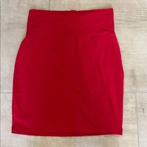 Red body con skirt